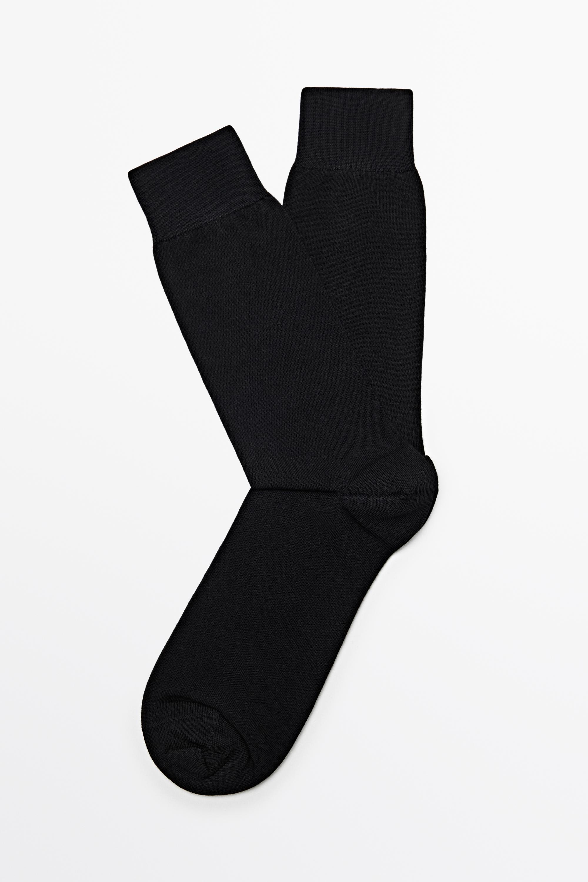 Plain cotton blend knit socks